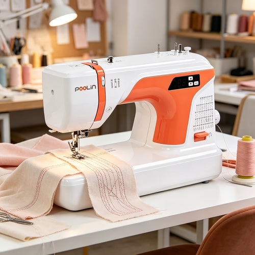 Electronic Sewing Machine, Heavy Duty 100 Stitches, 6 Presser Feet, Reverse Stitching Come