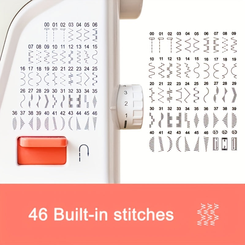 Electronic Sewing Machine, Heavy Duty 100 Stitches, 6 Presser Feet, Reverse Stitching Come